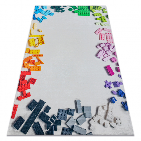 BAMBINO 38480 washing carpet Construction kit for children anti-slip - grey / yellow