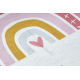 BAMBINO 47810 Waschteppich Regenbogen, Punkte für Kinder Anti-Rutsch - weiß / rosa