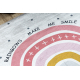 Alfombra lavable BAMBINO 47810 Arcoiris, puntos para niños antideslizante - blanco / rosado