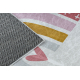 Alfombra lavable BAMBINO 47810 Arcoiris, puntos para niños antideslizante - blanco / rosado