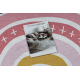 Alfombra lavable BAMBINO 47810 Arcoiris, puntos para niños antideslizante - blanco / rosado