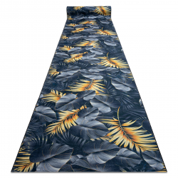 CHODNIK podgumowany DO PRANIA LOTUS FERNS 45270 Liście szary / złoty 120cm