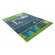Tapis lavable BAMBINO 46990 Aéroport, avions pour les enfants antidérapant - vert / gris