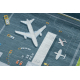 Tapis lavable BAMBINO 46990 Aéroport, avions pour les enfants antidérapant - vert / gris