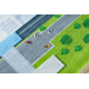 Tapis lavable BAMBINO 46990 Aéroport, avions pour les enfants antidérapant - vert / gris