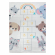 BAMBINO 43092 washing carpet Animals, hopscotch for children anti-slip - grey / yellow
