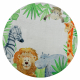 BAMBINO 54090 rund Waschteppich Tiere, Afrika für Kinder Anti-Rutsch - weiß / grün