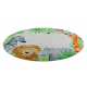 BAMBINO 54090 round washing carpet Animals, Africa for children anti-slip - white / green