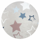 BAMBINO 48130 round washing carpet Stars for children anti-slip - beige / grey 