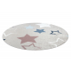BAMBINO 48130 round washing carpet Stars for children anti-slip - beige / grey 