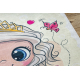 BAMBINO 43020 plovimo kilimas Princesė, žvaigždės vaikams neslystantis - kreminės / rožinis