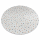 Tapis lavable BAMBINO 47890 cercle Points pour les enfants antidérapant - blanc / marron