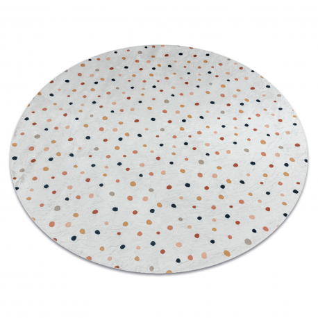 BAMBINO 47890 round washing carpet Dots for children anti-slip - white / brown