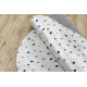 BAMBINO 47890 umývací kulatý koberec Bodky pre deti protišmykový - biely / hnedá