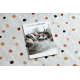 BAMBINO 47890 umývací kulatý koberec Bodky pre deti protišmykový - biely / hnedá