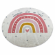 BAMBINO 47810 rund Waschteppich Regenbogen, Punkte für Kinder Anti-Rutsch - weiß / rosa