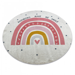 BAMBINO 47810 redondo arco-íris, pontos para crianças antiderrapante - branco / rosa