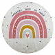Alfombra lavable BAMBINO 47810 círculo Arcoiris, puntos para niños antideslizante - blanco / rosado