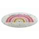 BAMBINO 47810 round washing carpet Rainbow, dots for children anti-slip - white / pink