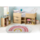 BAMBINO 47810 umývací kulatý koberec Dúha, bodky pre deti protišmykový - biely / ružová