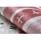 BAMBINO 47810 rund Waschteppich Regenbogen, Punkte für Kinder Anti-Rutsch - weiß / rosa