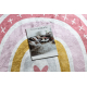 BAMBINO 47810 rund Waschteppich Regenbogen, Punkte für Kinder Anti-Rutsch - weiß / rosa