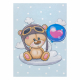 BAMBINO 43030 Waschteppich Teddybär, der Pilot für Kinder Anti-Rutsch - blau / braun 