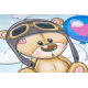 BAMBINO 43030 Waschteppich Teddybär, der Pilot für Kinder Anti-Rutsch - blau / braun 