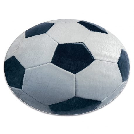 BAMBINO 38540 Kreis Waschteppich - Fußball für Kinder Anti-Rutsch - schwarz / weiß