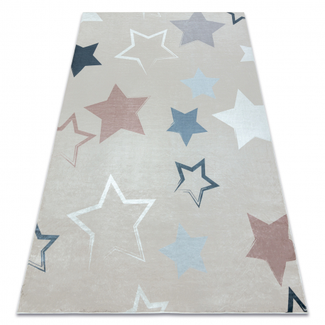 BAMBINO 48130 washing carpet Stars for children anti-slip - beige / grey 
