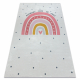 BAMBINO 47810 Waschteppich Regenbogen, Punkte für Kinder Anti-Rutsch - weiß / rosa