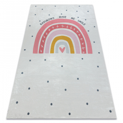 BAMBINO 47810 washing carpet Rainbow, dots for children anti-slip - white / pink