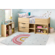BAMBINO 47810 Waschteppich Regenbogen, Punkte für Kinder Anti-Rutsch - weiß / rosa