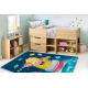 BAMBINO 42810 washing carpet Rocket, planets for children anti-slip - blue / brown 