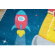 BAMBINO 42810 umývací koberec Raketa, planéty pre deti protišmykový - modrý / hnedá