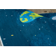 BAMBINO 42810 washing carpet Rocket, planets for children anti-slip - blue / brown 