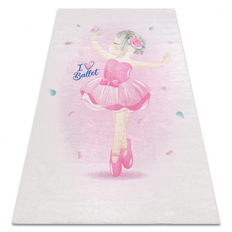 Tapis lavable BAMBINO 42830 Ballerine pour les enfants antidérapant - rose
