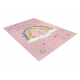 BAMBINO 41870 Waschteppich Ballerina, Regenbogen für Kinder Anti-Rutsch - rosa
