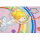 Tapis lavable BAMBINO 41870 Ballerine, arc-en-ciel pour les enfants antidérapant - rose
