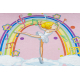 BAMBINO 41870 Waschteppich Ballerina, Regenbogen für Kinder Anti-Rutsch - rosa