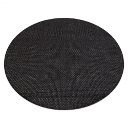 Tapete TIMO 0000 cercle SIZAL ar livre preto - PRODUTO DE SEGUNDA GRAU