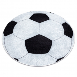 Tappeto lavabile JUNIOR 51553.802 cerchio calcio per bambini antiscivolo nero / bianca - PRODOTTO DI SECONDO GRADO