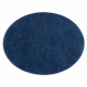 Modern washing carpet LINDO circle navy blue, anti-slip, shaggy - SECOND-RATE PRODUCT