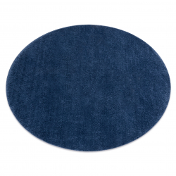 Modern Waschteppich LINDO Kreis dunkelblau, rutschfest, zottelig - ZWEITKLASSIGES PRODUKT