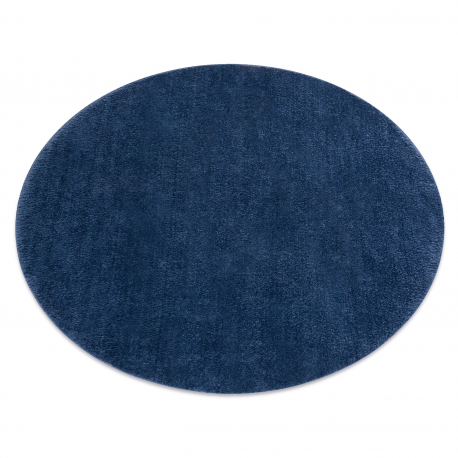 Modern washing carpet LINDO circle navy blue, anti-slip, shaggy - SECOND-RATE PRODUCT