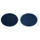 Modern washing carpet LINDO circle navy blue, anti-slip, shaggy - SECOND-RATE PRODUCT