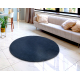 Tappeto da lavaggio moderno LINDO cerchio blu scuro, antiscivolo, a pelo lungo - PRODOTTO DI SECONDO GRADO