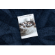 Modern washing carpet LINDO circle navy blue, anti-slip, shaggy - SECOND-RATE PRODUCT