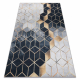Tapis lavable ANDRE 1171 Cube, géométrique antidérapant - noir / or - PRODUIT DE DEUXIÈME QUALITÉ