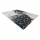 Tapis lavable ANDRE 1171 Cube, géométrique antidérapant - noir / or - PRODUIT DE DEUXIÈME QUALITÉ